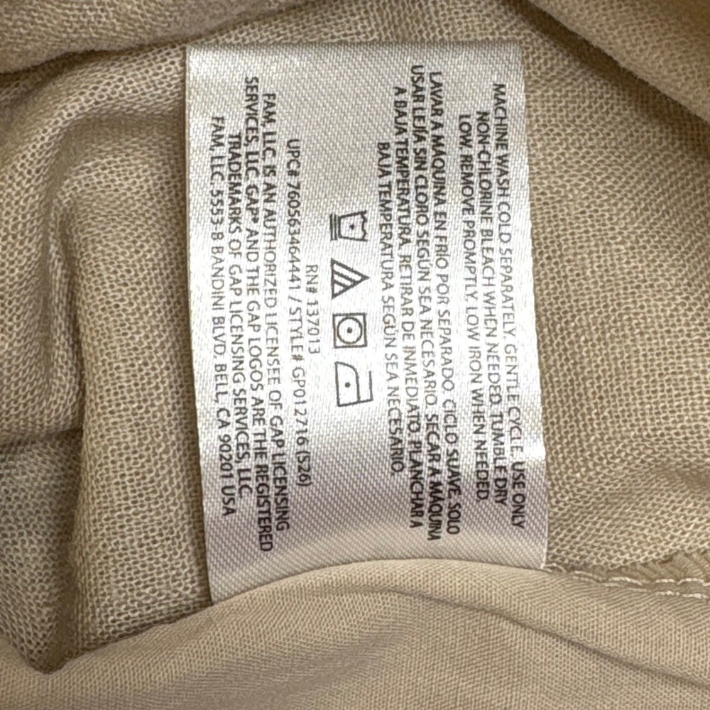 Gap Womens Khaki Linen Blend Pull On Shorts Elastic Drawstring Medium NWT NEW - Picture 6 of 10